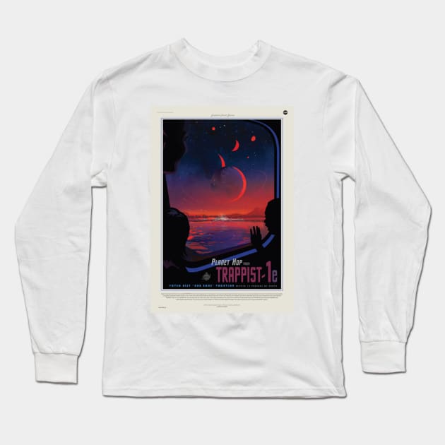 Trappist NASA poster Long Sleeve T-Shirt by Redbooster